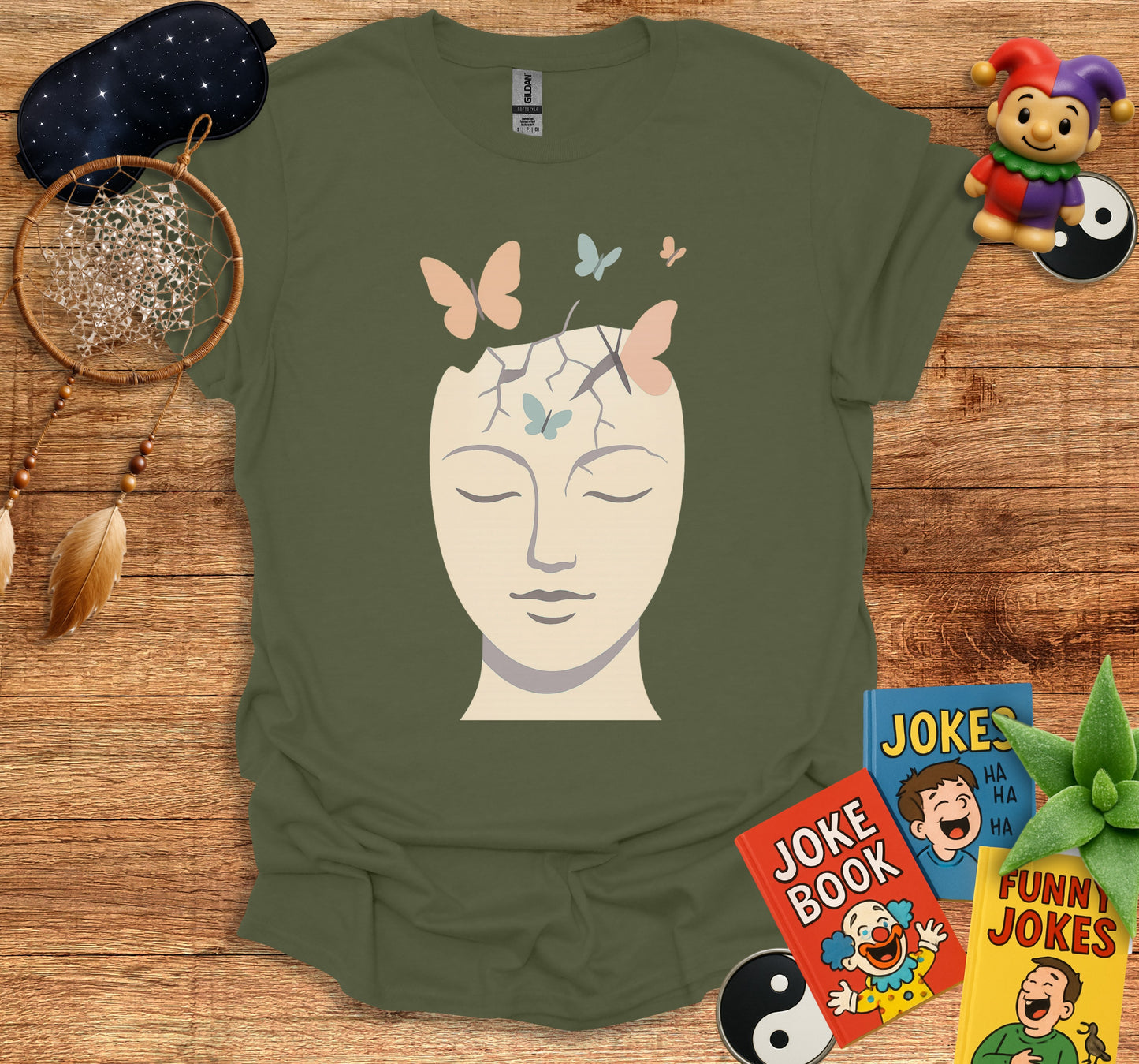 Mindful Butterfly Design Short Sleeve T-Shirt product type