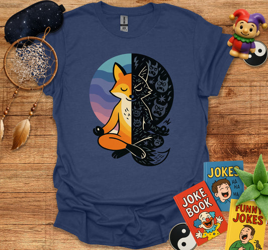Meditating Fox Colorful Ying Yang T-shirt product