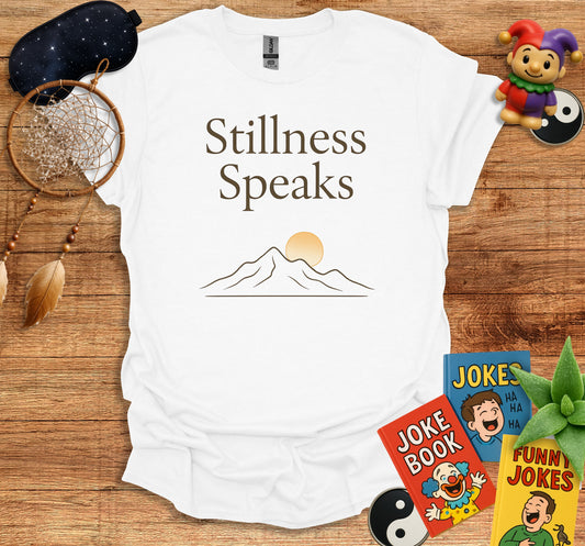 Stillness Speaks Mountain Graphic T-Shirt product