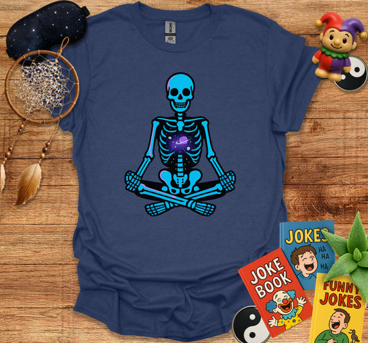 Galaxy Skeleton Meditating Graphic Novelty T-Shirt product