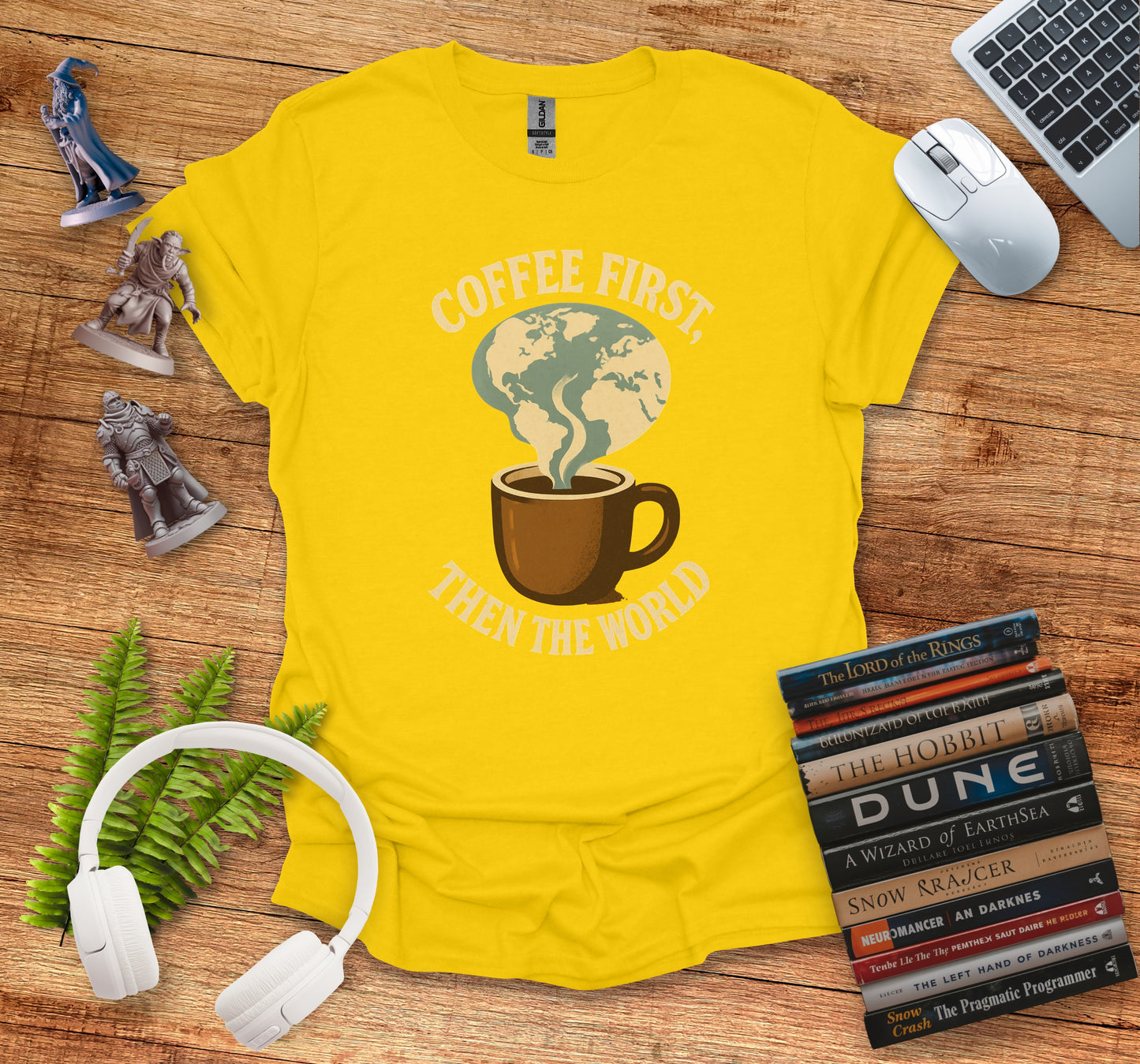 Coffee First Then The World T-Shirt product
