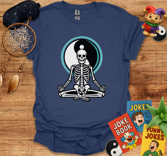 Meditating Skeleton with Moon Design T-Shirt product