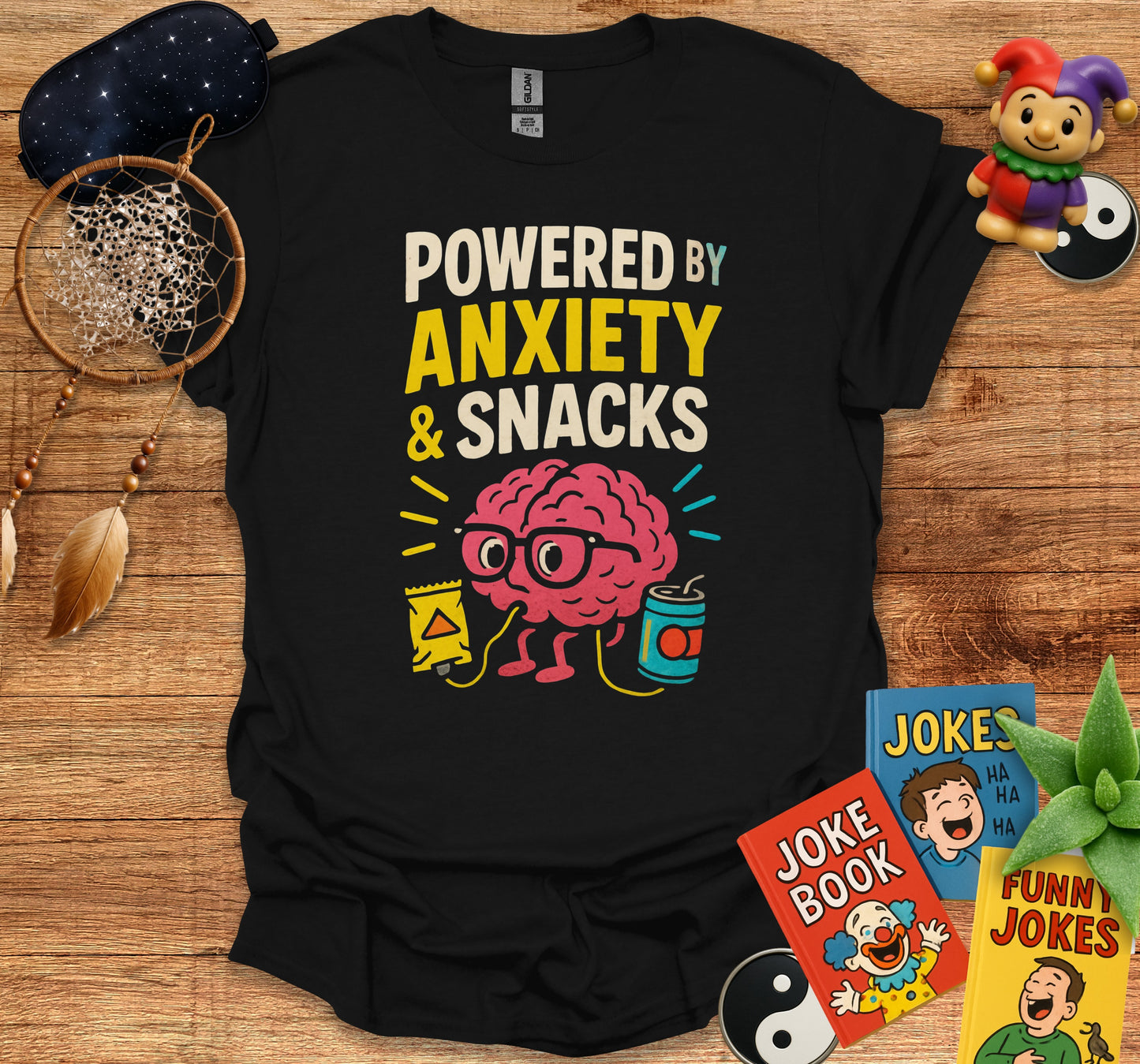 Powered By Anxiety And Snacks T-shirt product type