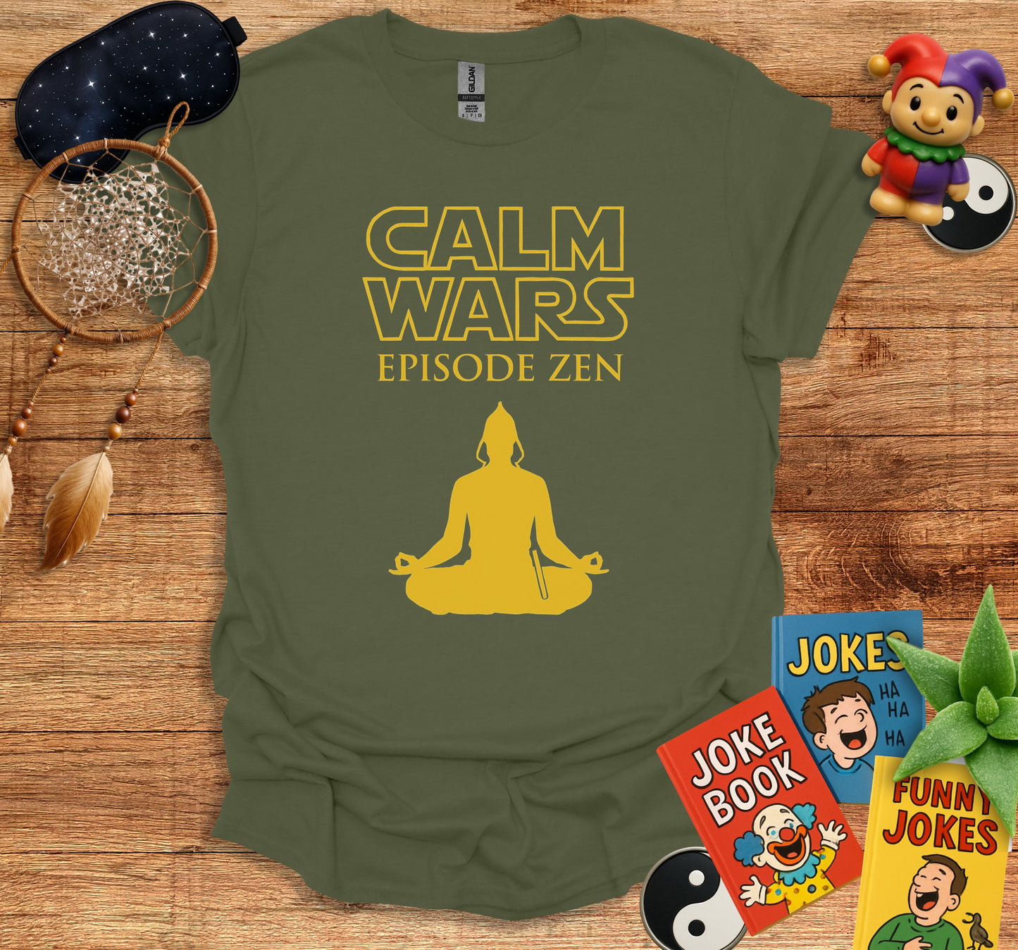 CALM WARS EPISODE ZEN FUN NY JOKES BOOKS PRINTED SHIRT product
