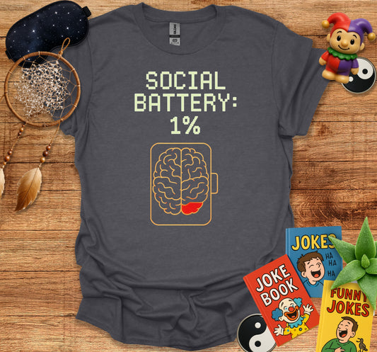 Social Battery 1 Percent Graphic Tee Shirt product
