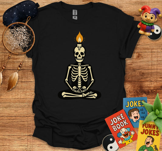 Skeleton Meditating Candle Flame T-Shirt product