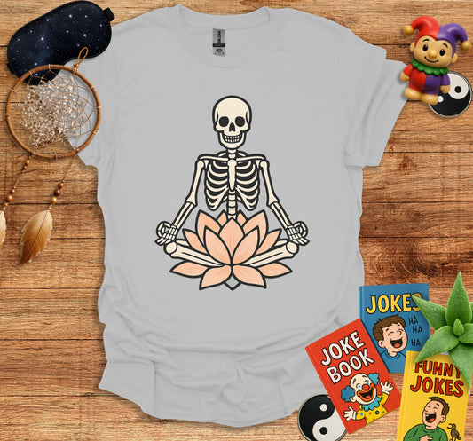 Meditating Skeleton with Lotus Unique Shirt Product