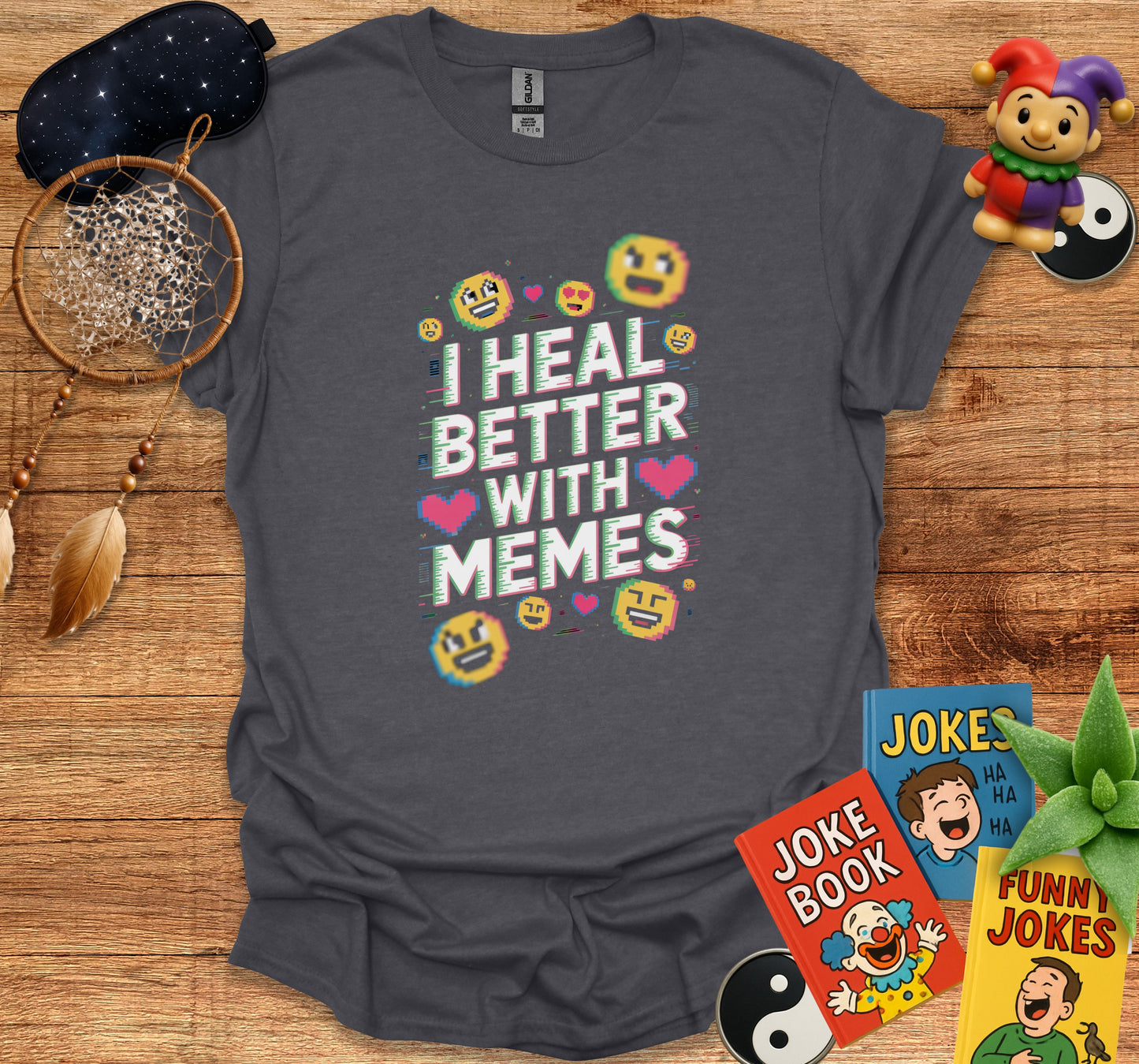I Heal Better With Memes Graphic Tee Shirt product type