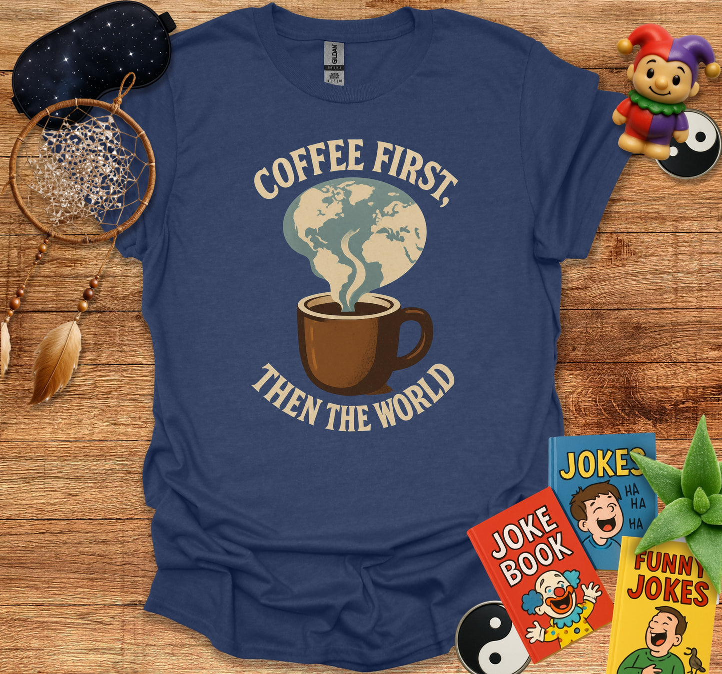 Coffee First Then The World Graphic T-Shirt product