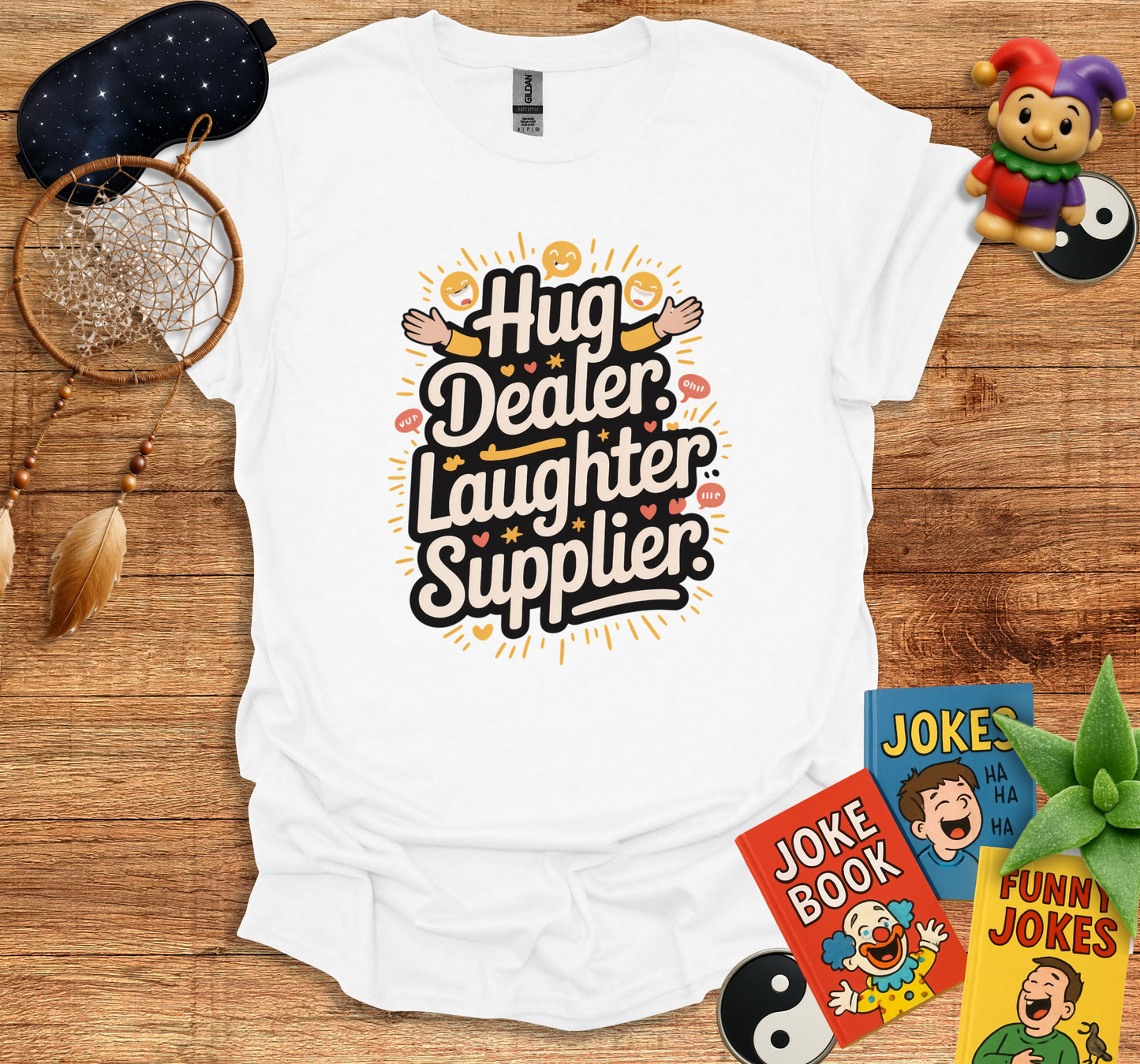 Hug Dealer Laughter Supplier White Graphic T-Shirt product type