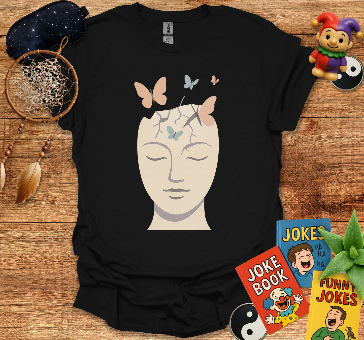 Artistic Butterfly Head Design Graphic T-Shirt product