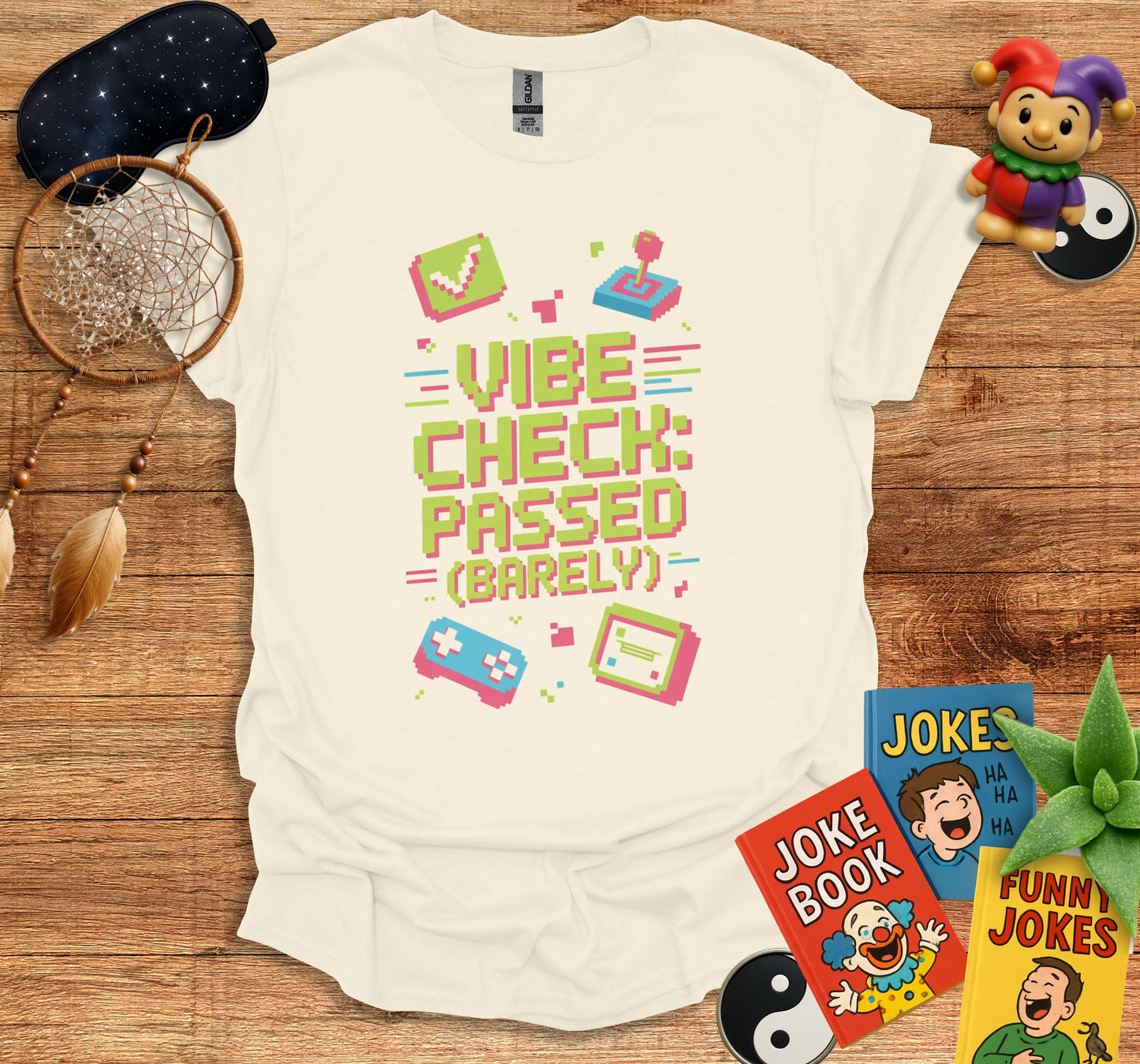 Fun Retro Vibe Check Passed Barely Unisex T-shirt product