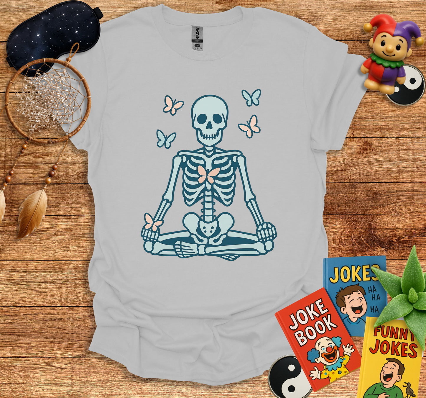 Skeleton With Butterflies Unique Humor Shirt product