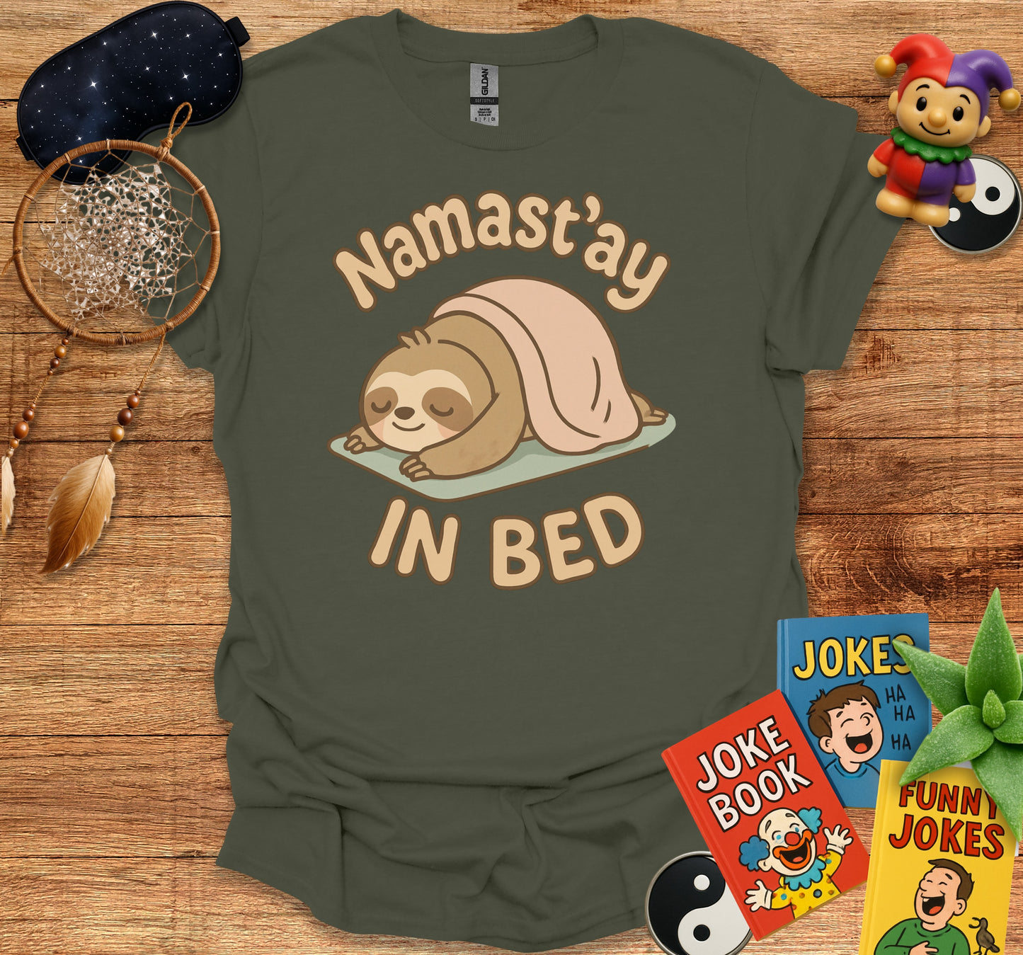 Namast'ay In Bed Humorous Sloth T-Shirt product type