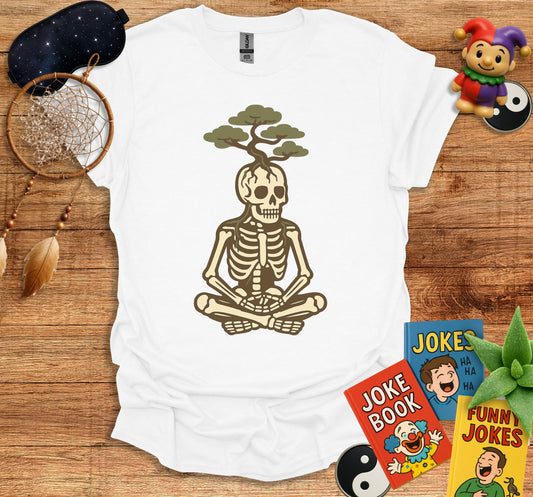 Skeleton Meditating with Tree Unique T-Shirt product type