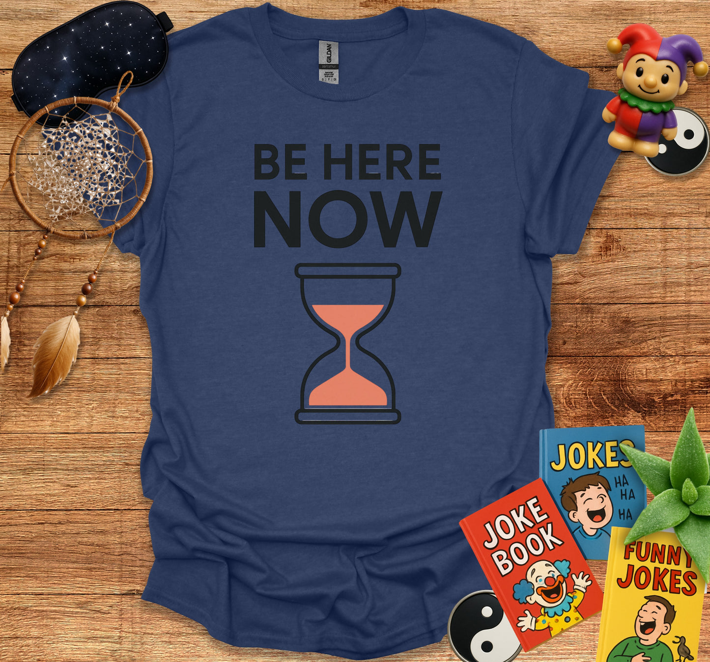BE HERE NOW Shirt with Hourglass Design product