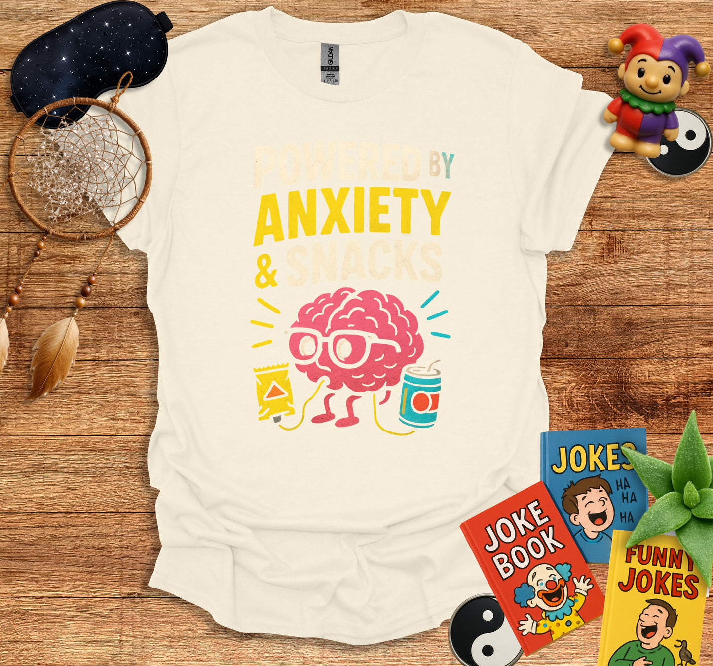 Powered by Anxiety and Snacks T-shirt product type