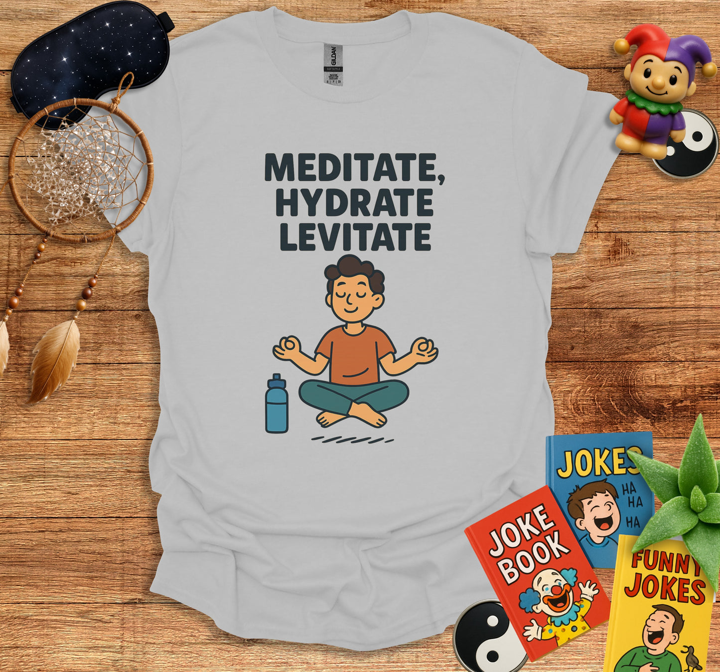 Meditate Hydrate Levitate graphic tee product