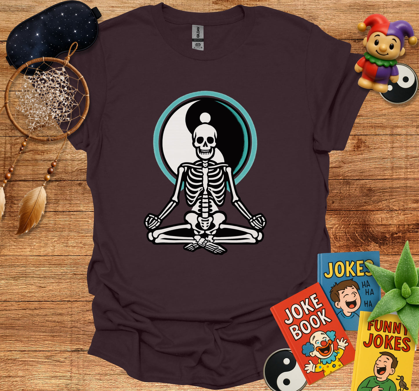 Meditation Skeleton Funny Joke T-Shirt product type