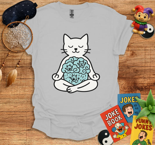 Meditating Cat Graphic on T-Shirt product type