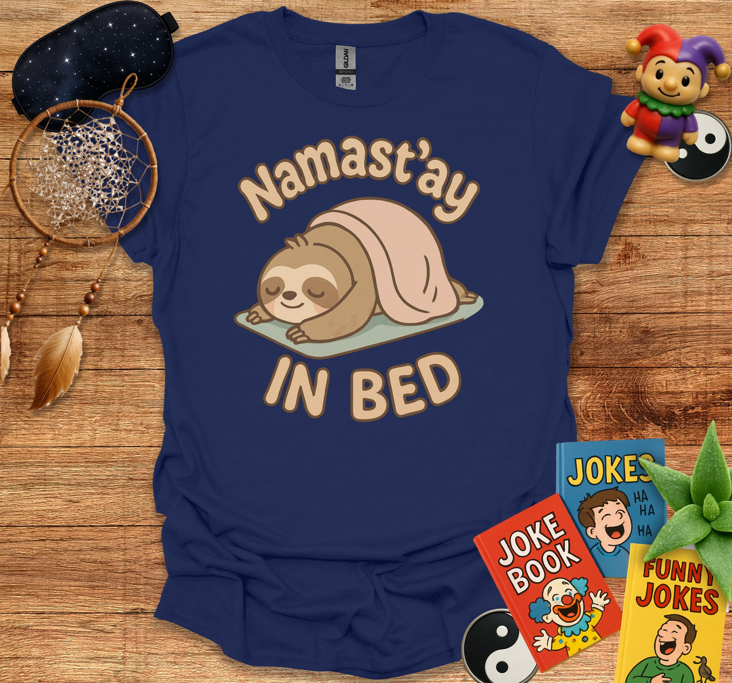 Namast'ay in Bed Funny Sloth Graphic Tee product