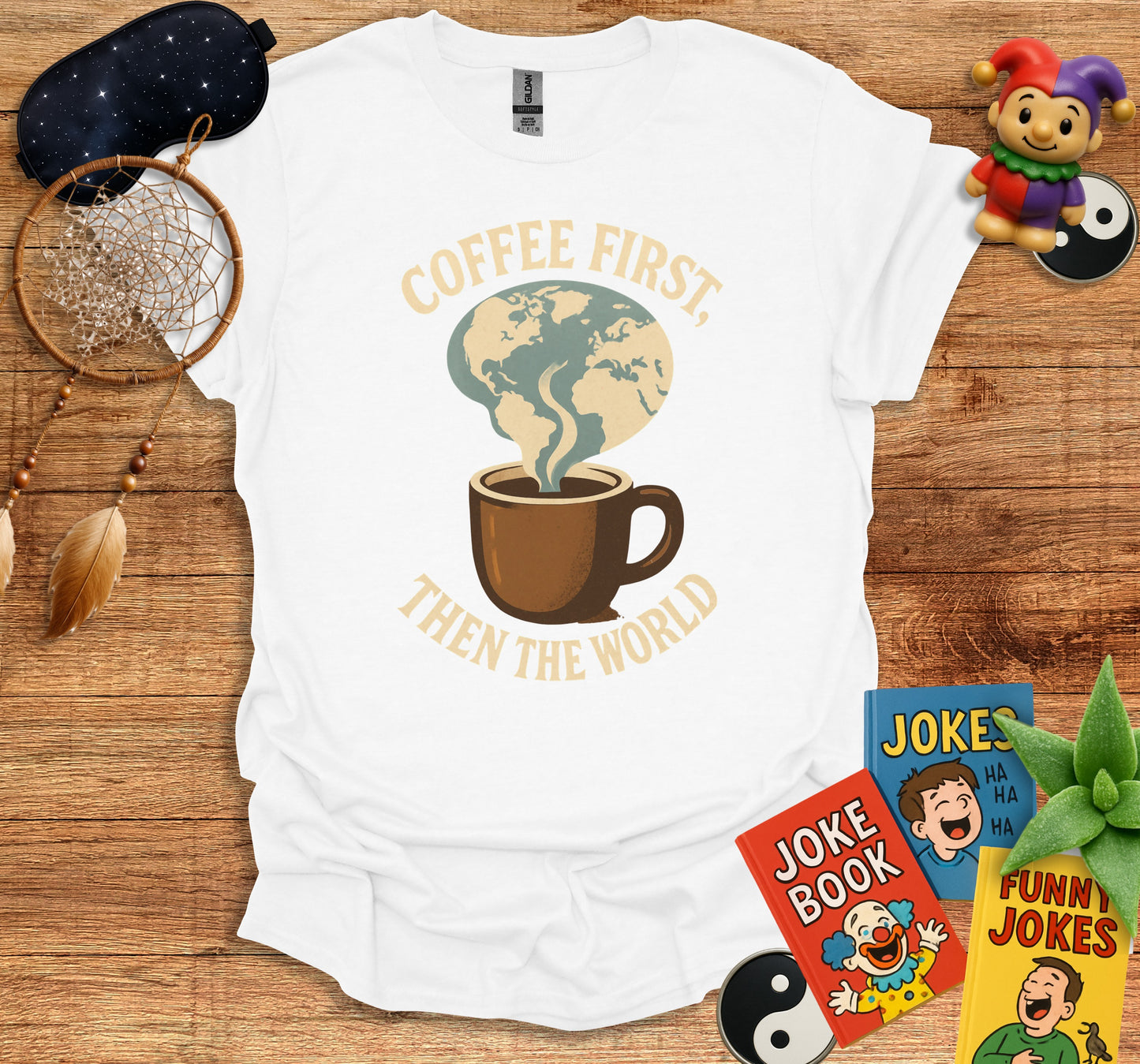 Coffee First Then The World Graphic Tee product
