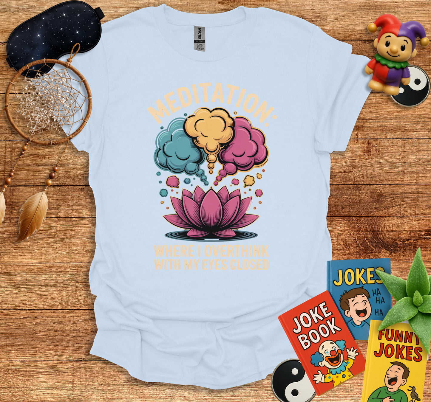 Meditation Overthink Eyes Closed Graphic Tee product type