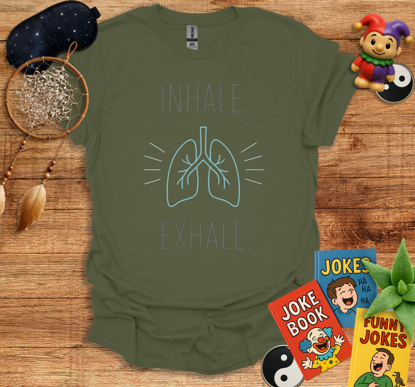 Inhale Exhale Lungs Design T-Shirt product