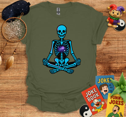 Meditating Skeleton Graphic Tee Shirt product type
