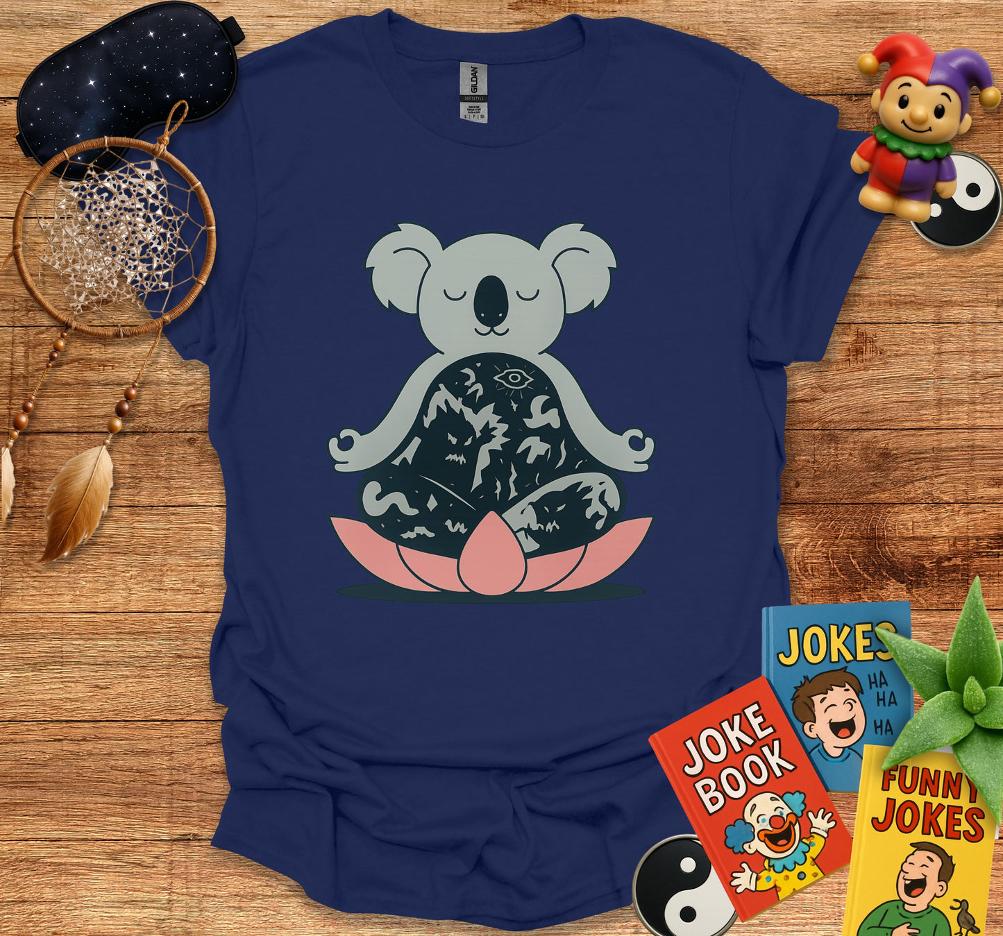 Meditative Koala Yoga Graphic Design T-shirt product type