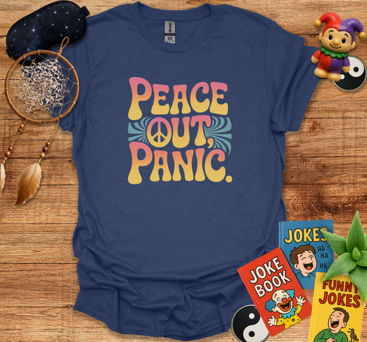 Peace Out Panic Humor Graphic T-Shirt product type
