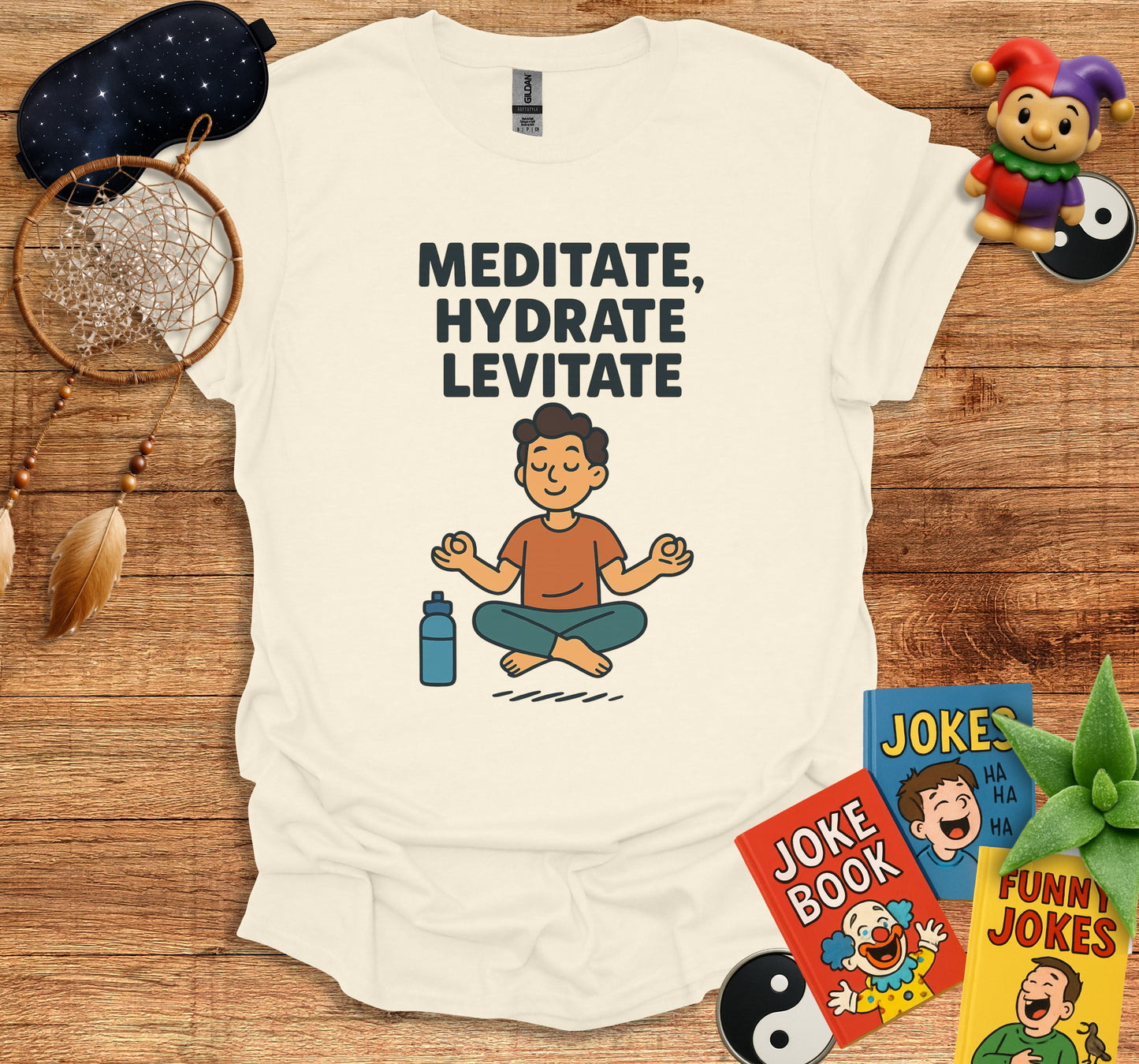 Meditate Hydrate Levitate Graphic Tee Shirt product