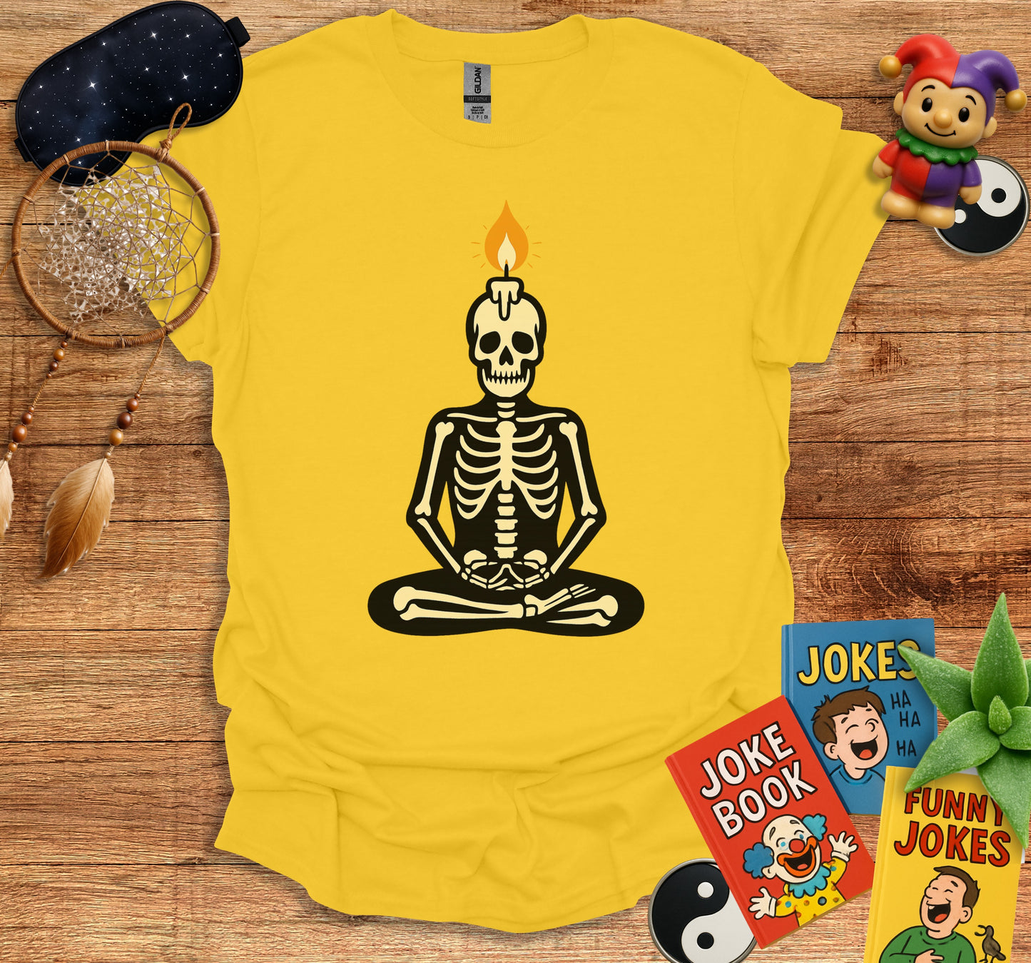 Skeleton with Flame Meditation T-Shirt product type