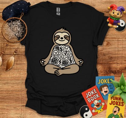 Zen Meditating Sloth Graphic Tee Shirt product type