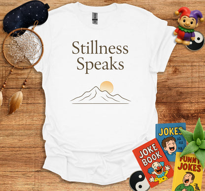 Stillness Speaks Mountain Graphic T-Shirt product