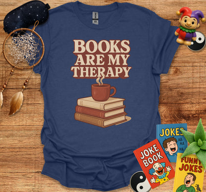 Books Are My Therapy Printed T Shirt product