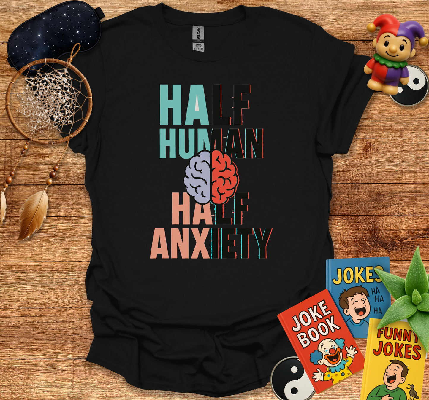 Half Human Half Anxiety Graphic T-Shirt product