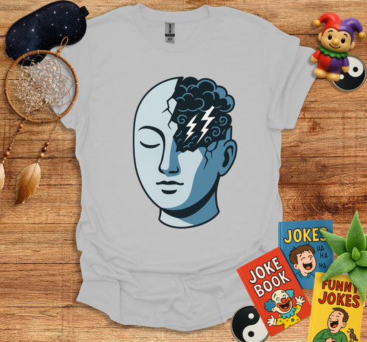 Striking Lightning Head Design Printed T-shirt product type