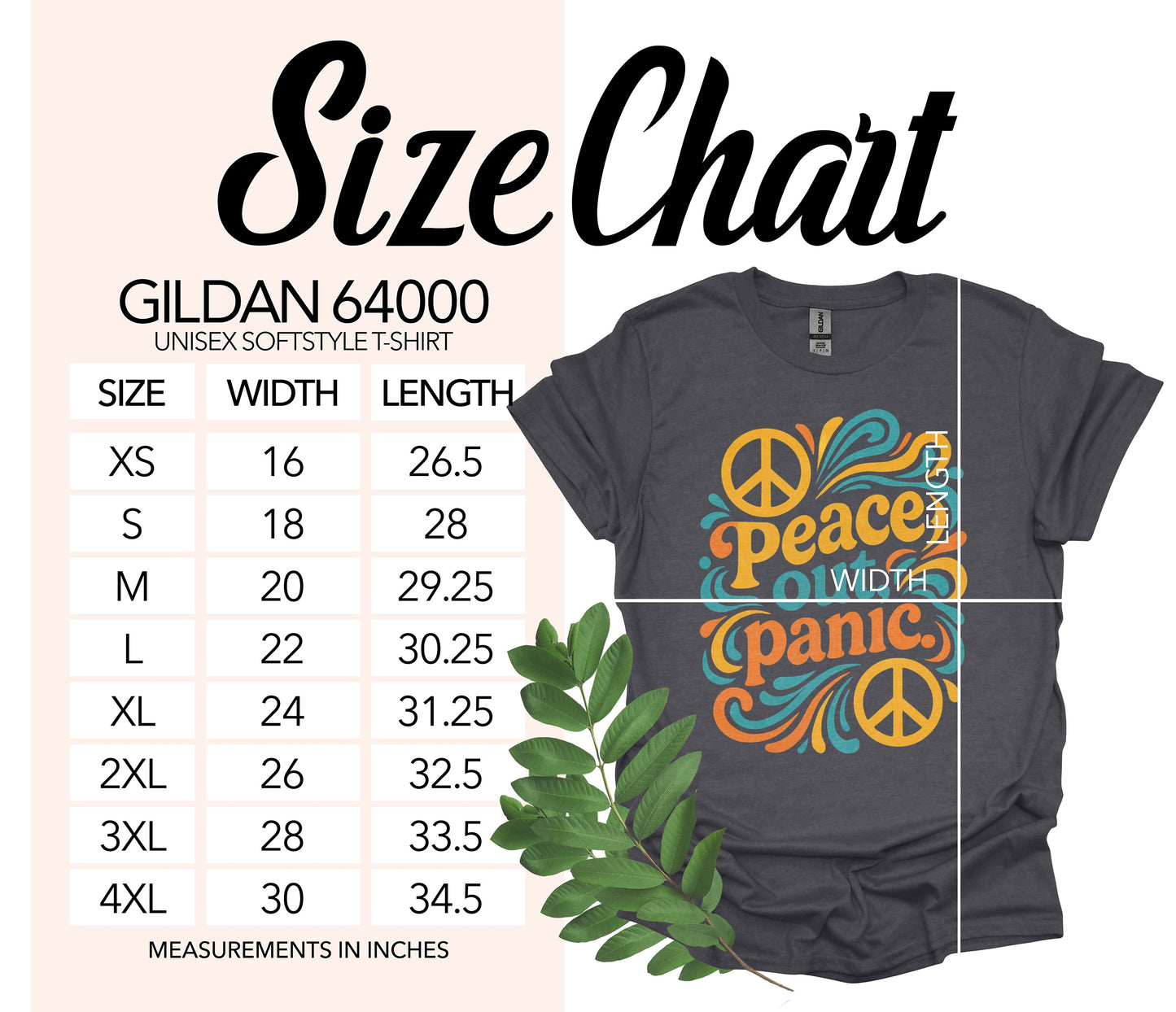 Peace Not Panic Rainbow Design Unisex T-Shirt product