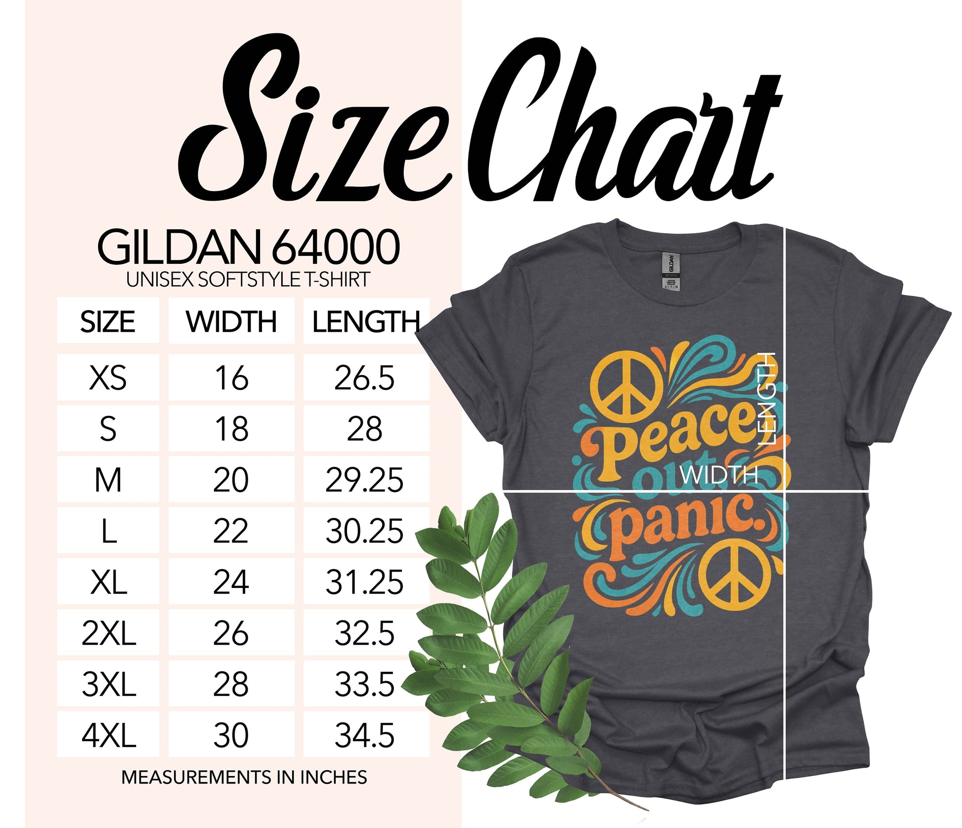 Peace Not Panic Rainbow Design Unisex T-Shirt product