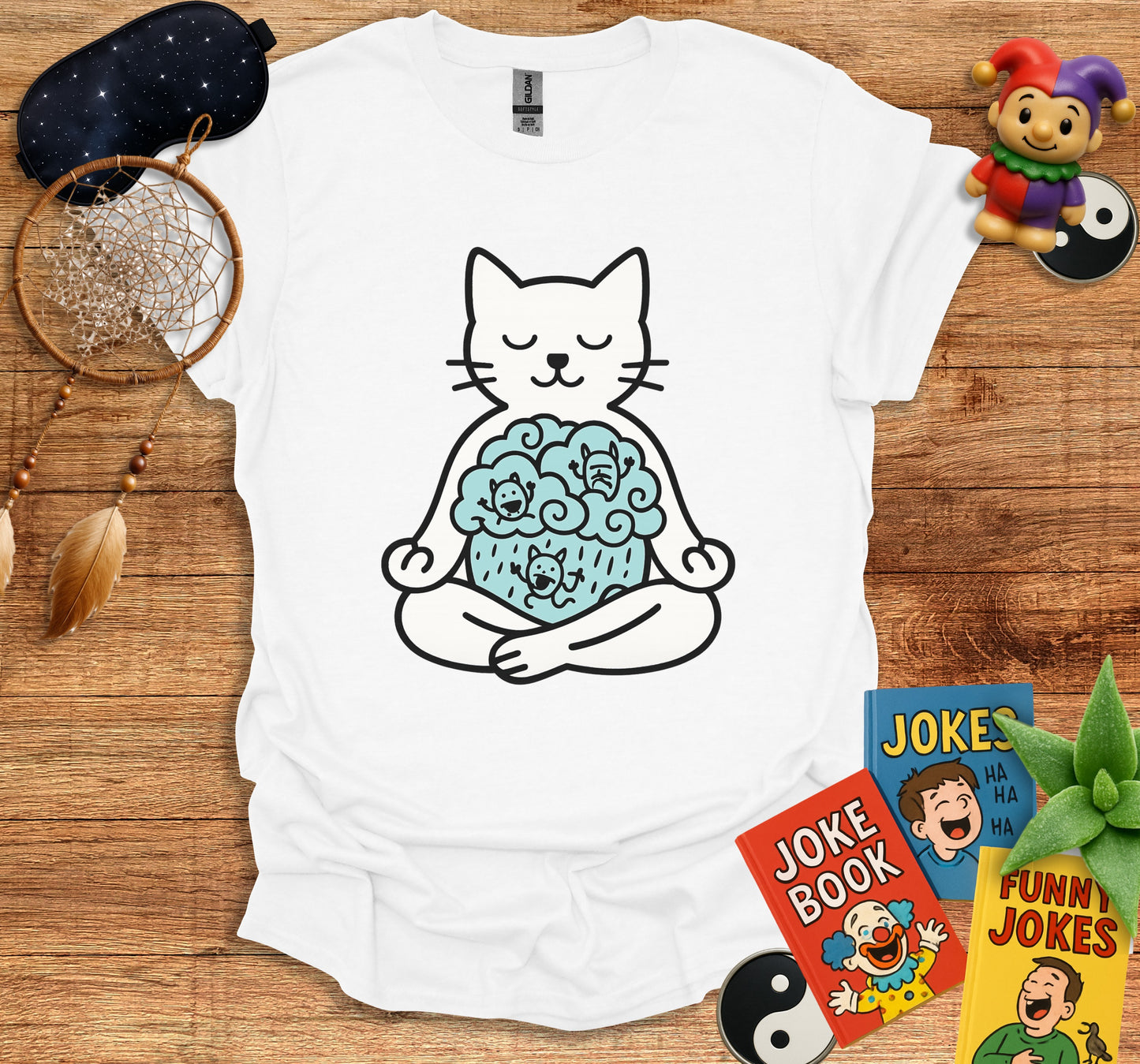 Cat Meditating with Baby Cats Inside T-Shirt product type
