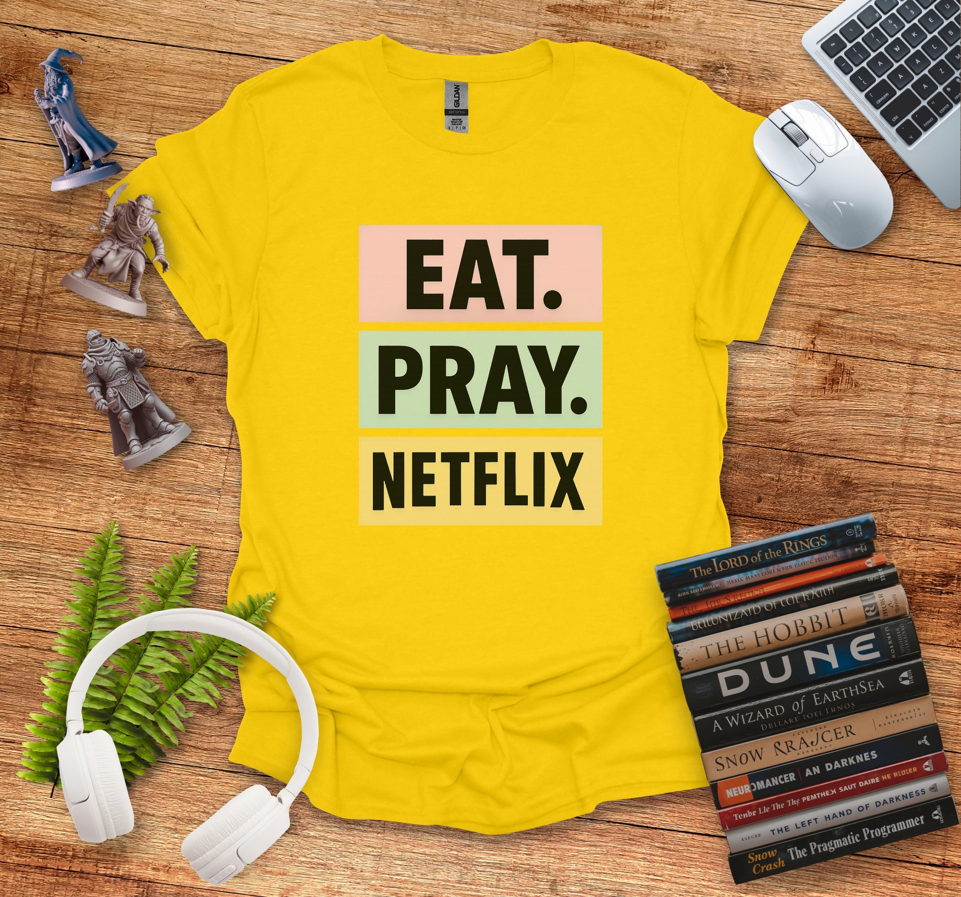 Eat Pray Netflix Graphic T-Shirt Funny Tee Shirt product