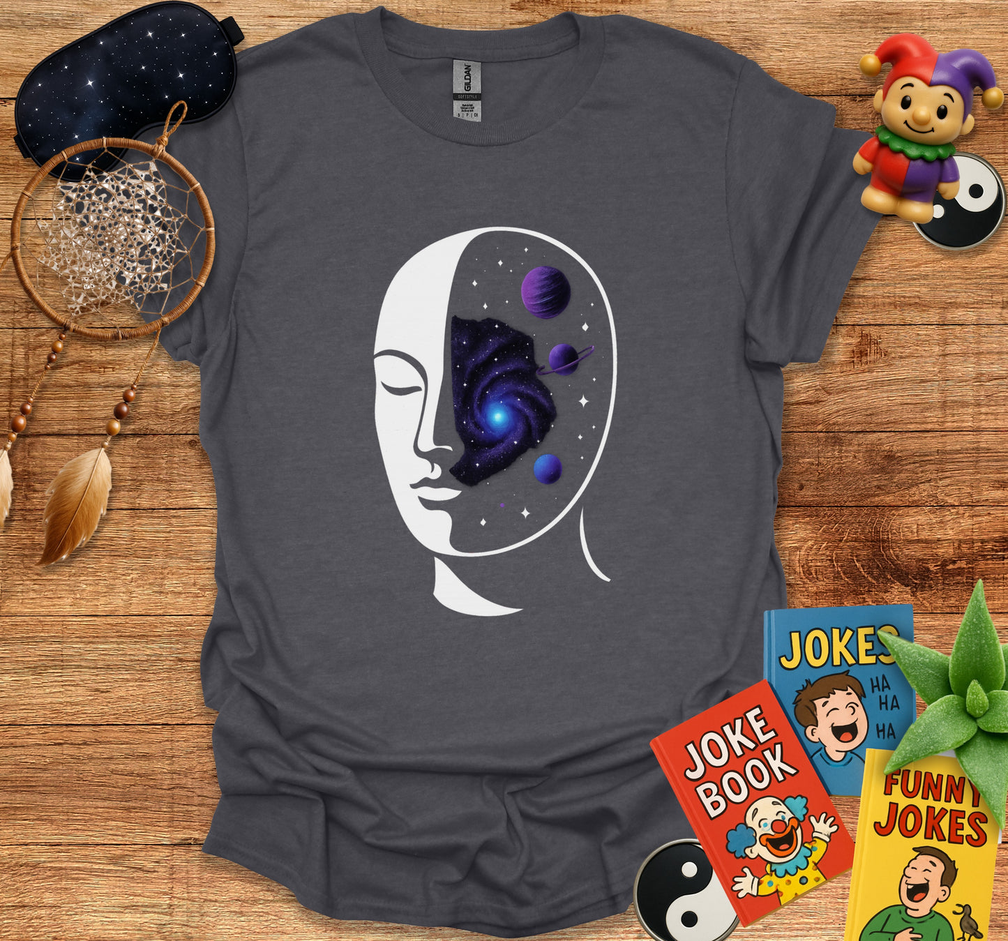 Galaxy Inside Human Face Graphic T-Shirt product type