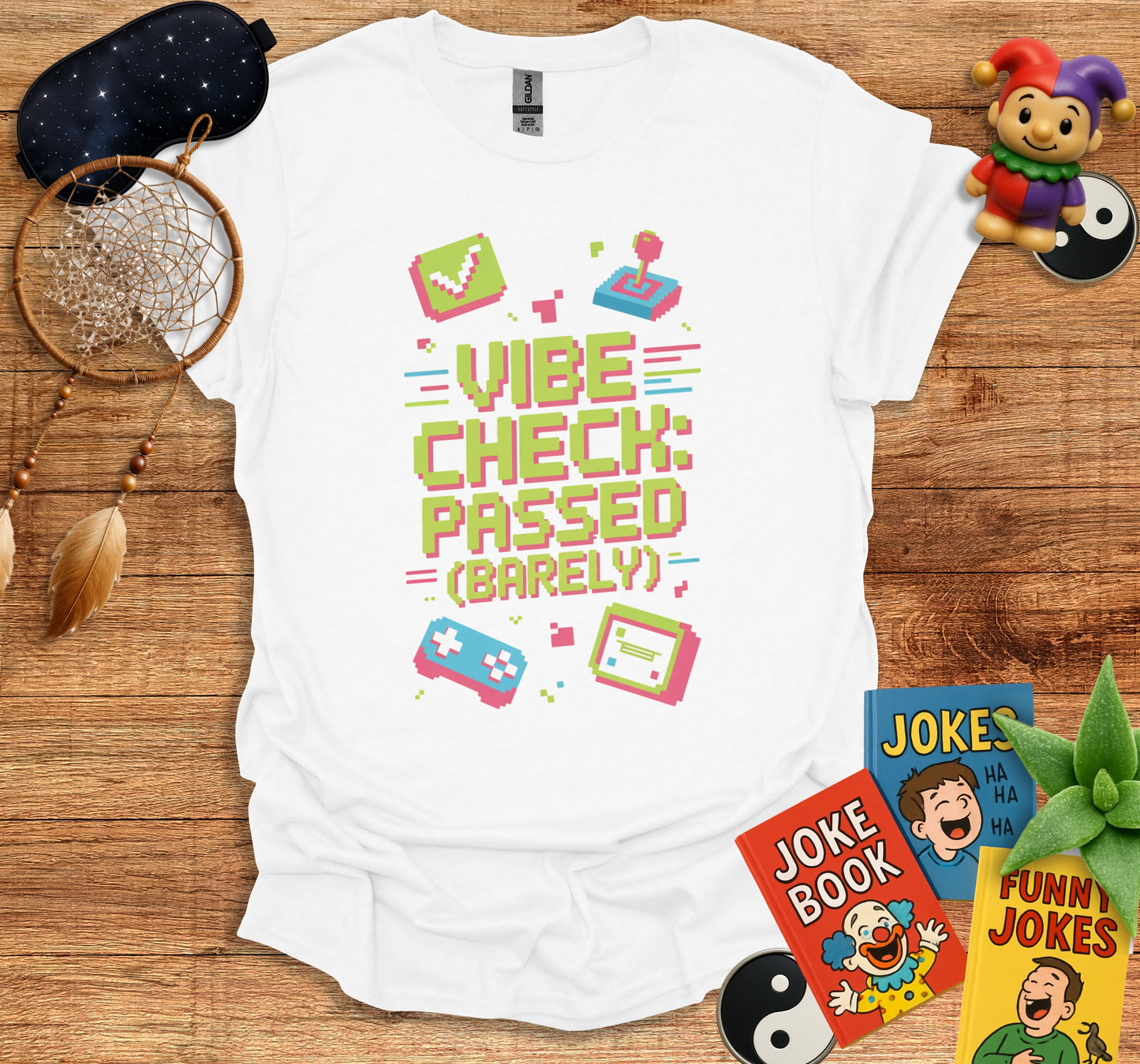 Vibe Check Passed Barely Graphic Design T-Shirt product