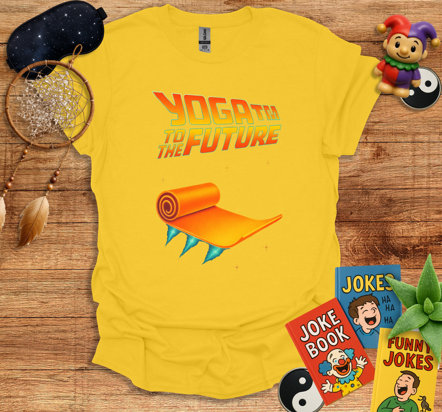 Yoga Time To The Future Yellow Graphic T-shirt product type
