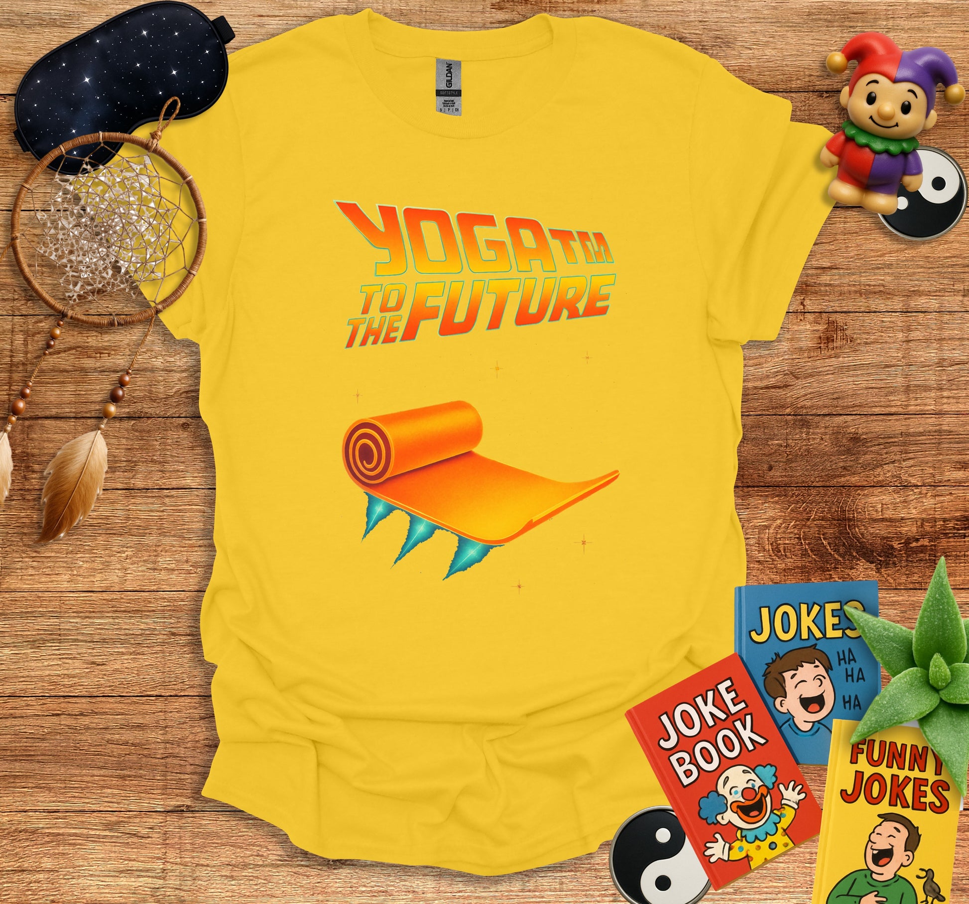 Yoga Time To The Future Yellow Graphic T-shirt product type