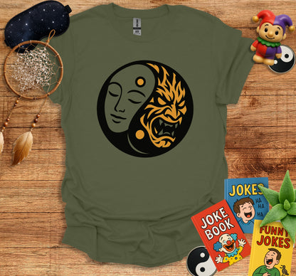 Yin Yang Mask Face Graphic Tee Shirt product