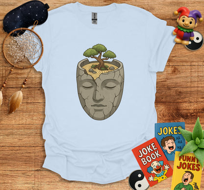 Meditative Stone Face Tree Growing Design T-shirt product