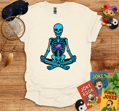 Meditating Skeleton with Jokes Books T-Shirt product