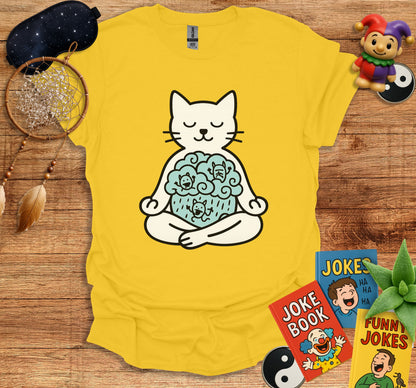 Funny Cat Meditation Graphic Tee Shirt product type